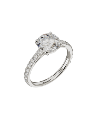 Bague Classique Sertie Ronde Or Blanc - Origine & Co